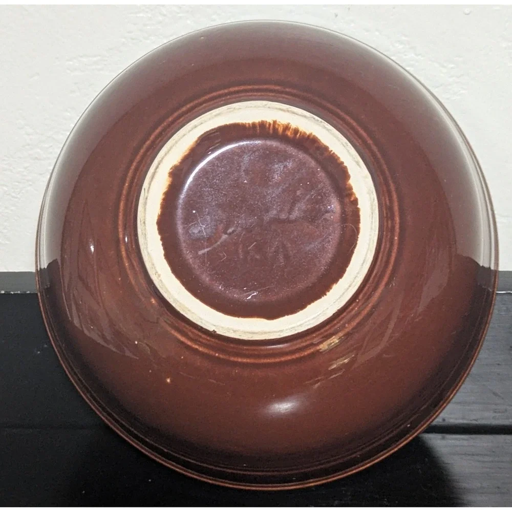 Vintage Sevilla USA Nesting Ringed Mixing Bowls Set of 3 White Brown and‎ Blue